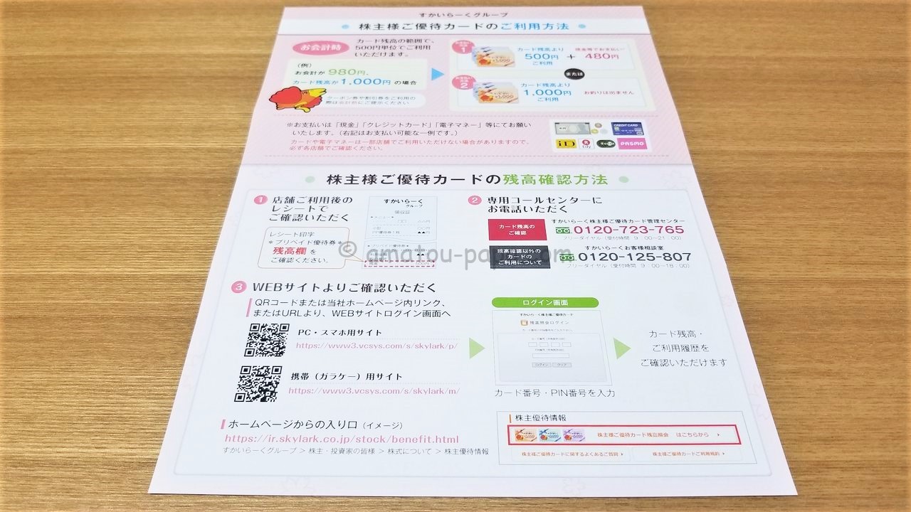 すかいらーくHDの株主優待カードの使い方・使える店舗・期限まとめ【一 