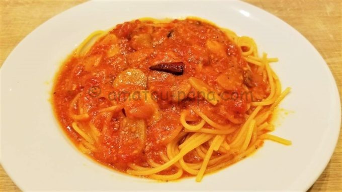 カプリチョーザのトマトとニンニクのスパゲティ