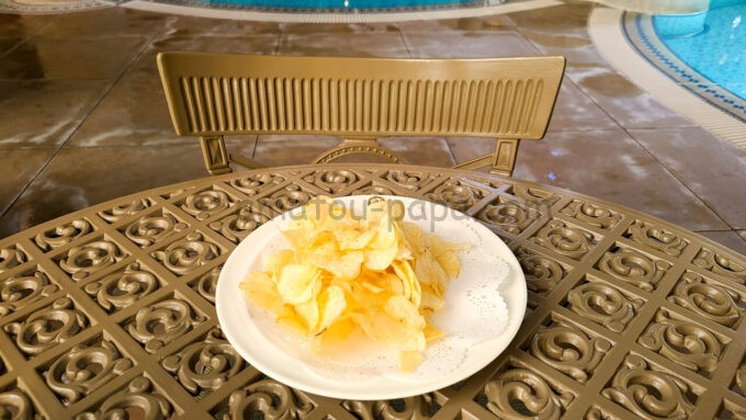 ホテルミラコスタのプールサイドバー「ヒッポカンピ」のポテトチップス