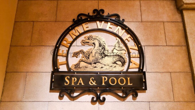 ホテルミラコスタのスパ＆プール「テルメ・ヴェネツィア」の看板