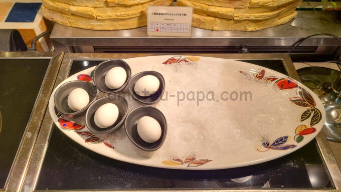 浦安ブライトンホテル東京ベイの朝食ビュッフェ「千葉県産卵のボイルエッグ（ゆで卵）」