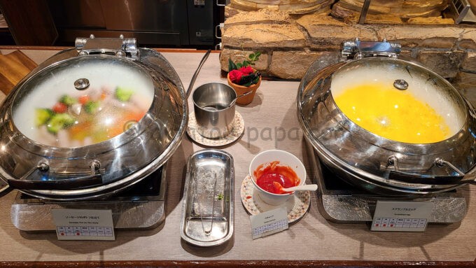 浦安ブライトンホテル東京ベイの朝食ビュッフェ「スクランブルエッグとソーセージのポトフ仕立て」