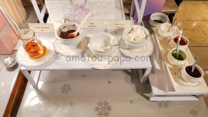 浦安ブライトンホテル東京ベイの朝食ビュッフェ「フレンチトーストシロップ、あんこ、ホイップクリーム」