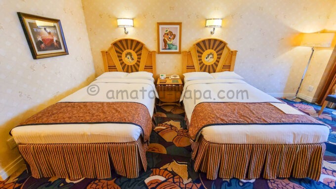 ディズニーアンバサダーホテル「チップとデールルーム」のベッド