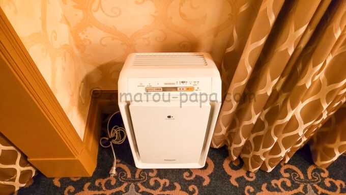 東京ディズニーシー・ホテルミラコスタ「テラスルーム（ピアッツァビュー）」の加湿空気清浄機